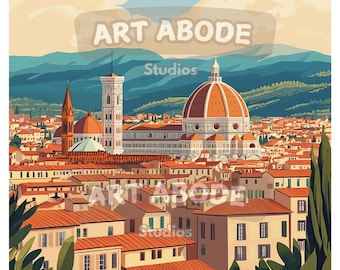 Florenz Italien Print: Duombine Kathedrale, Toskana Reise Poster (Digitaler Download)