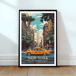Impresión de viaje a Nueva York: arte mural de EE. UU., póster del Empire State, impresión del horizonte de Nueva York, arte mural icónico de Estados Unidos, impresión de viaje a Estados Unidos, decoración del hogar
