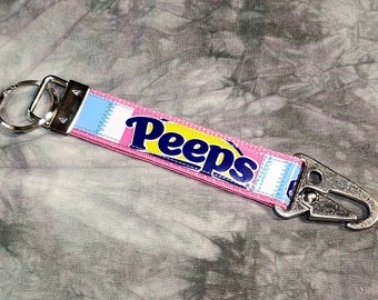 Carabiner KeyChain from Recycled Peeps Cotton Candy Packaging