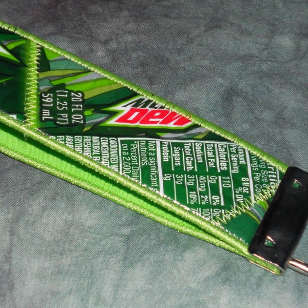 Wristlet KeyChain from Recycled Mt Dew Labels