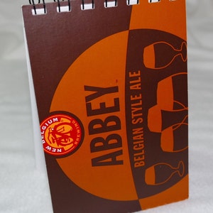 Spiral Notepad from Recycled New Belgium Abbey 6-Pack Beer Carton