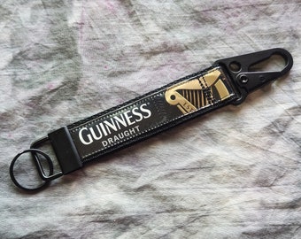 Carabiner KeyChain from Recycled Guinness Draught Stout Beer Labels