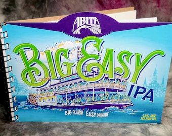 Spiral Notepad/Sketchbook from Recycled Abita Big Easy IPA 6-Pack Beer Carton