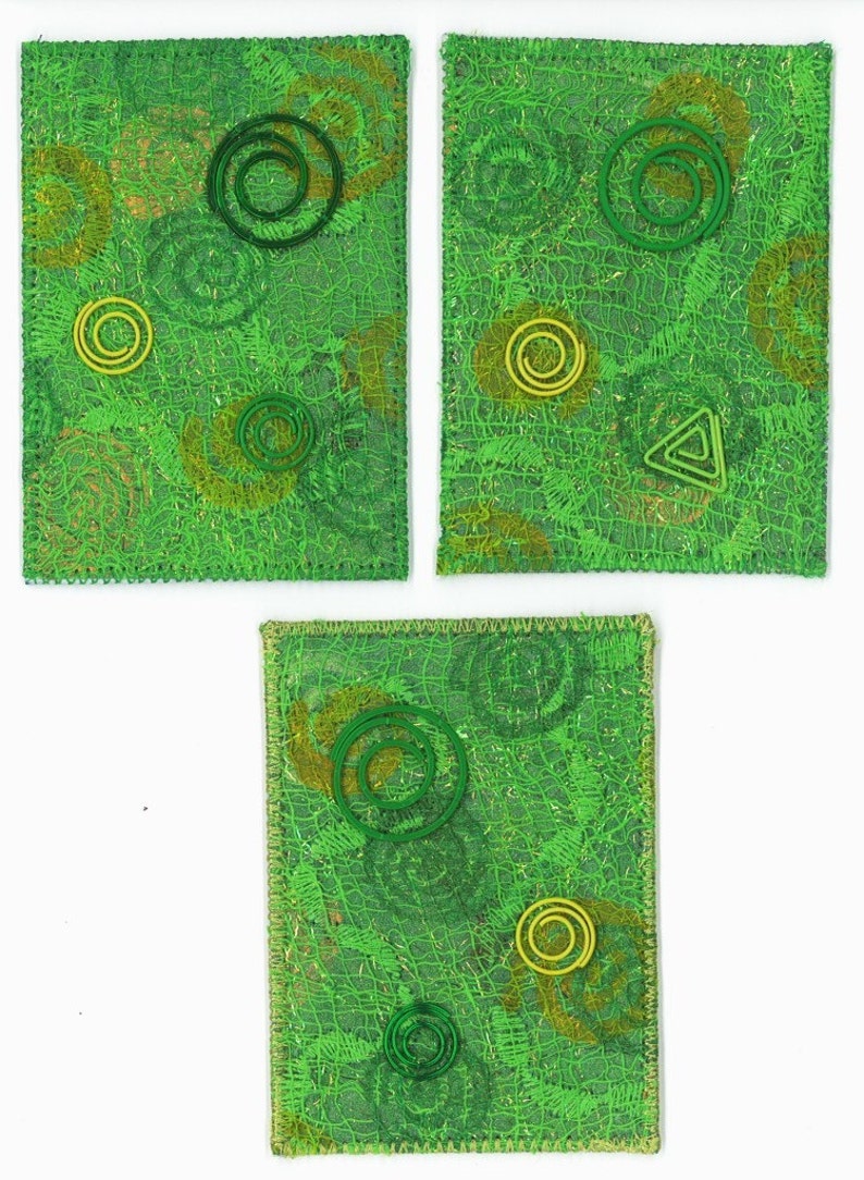 Neon Green Squiggles, ACEO image 2