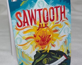 Cheers!! Spiral Notepad from Recycled Left Hand Brewing Sawtooth Ale 6-Pack Beer Carton