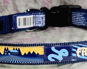Large Adjustable Dog Collar from Reuben's Brews Fresh Hop Fresh Fest Lager Beer Labels