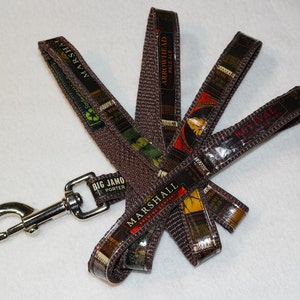 Dog Leash from Recycled Marshall Brewing Company Beer Labels