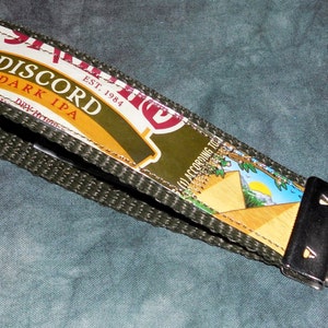Wristlet KeyChain from Repurposed Pyramid Discord Dark IPA Beer Labels