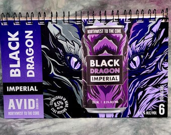 Spiral Notepad/Sketchpad from Recycled Avid Cider Co. Black Dragon Imperial Cider Carton