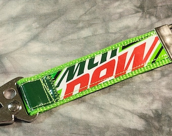 Carabiner KeyChain from Recycled Mt Dew Soda Bottle Labels