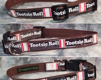 LARGE Adjustable Dog Collar from Recycled Tootsie Roll Wrappers