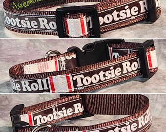 SMALL Adjustable Dog Collar from Recycled Tootsie Roll Wrappers
