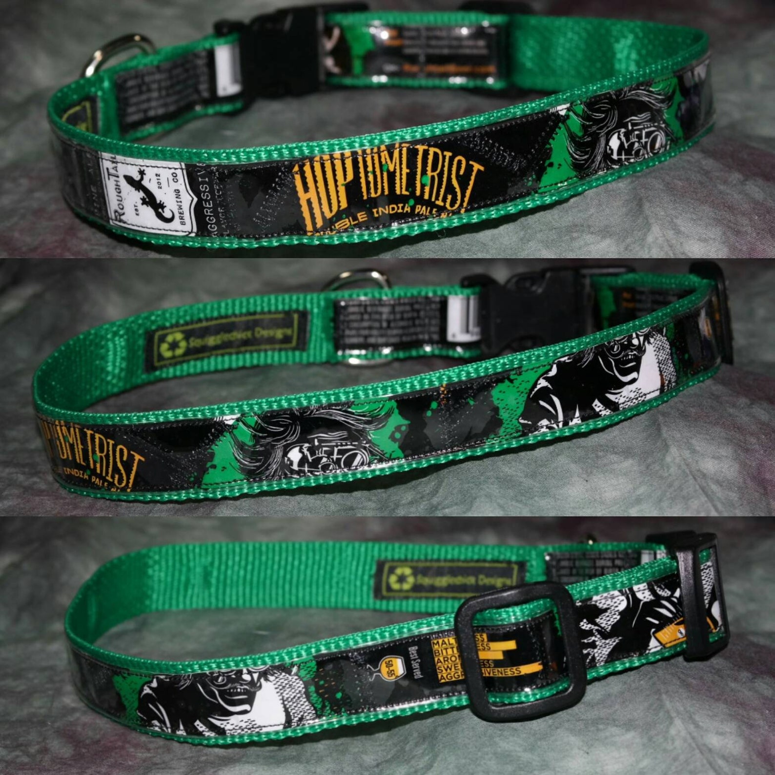 Adjustable Dog Collar From Recycled Roughtail Brewing Etsy