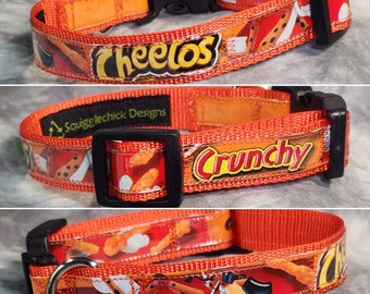 Small Adjustable Dog Collar from Recycled Cheeto's Crunchy Bags