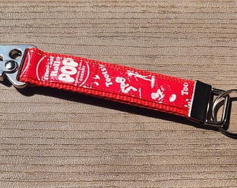 Carabiner KeyChain from Recycled Cherry Tootsie Roll Pop Wrappers