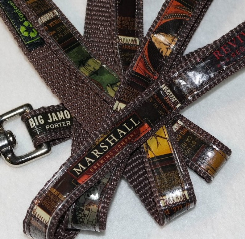 Dog Leash From Recycled Marshall Brewing Company Beer Labels Etsy