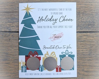 Custom Holiday Scratch Off Cards with Logo | Thank You Cards
