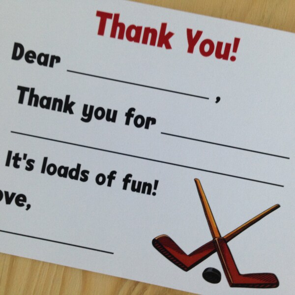 Hockey Thank You - Etsy