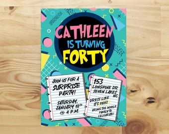 80s Birthday Invitation | Saved By The Bell Theme (Digital Download)