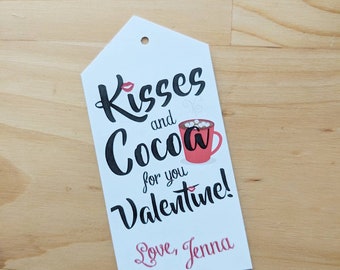 Kisses and Cocoa Valentine | Kiss Valentine | Hot Cocoa Valentine | Kids Valentine | Valentine Printable | Digital Download