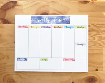 Weekly Planner Instant Download | Watercolor Weekly Planner Printable | To-do List | Agenda | Printable Planner