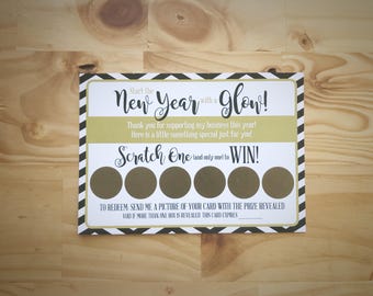 New Year Scratch Off Cards (Instant Download) | Thank You Cards | Digital Download