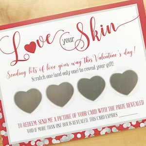 Valentine's Scratch Off Cards Printed Version Thank You Cards Printed Cards with Option to add Envelopes image 3