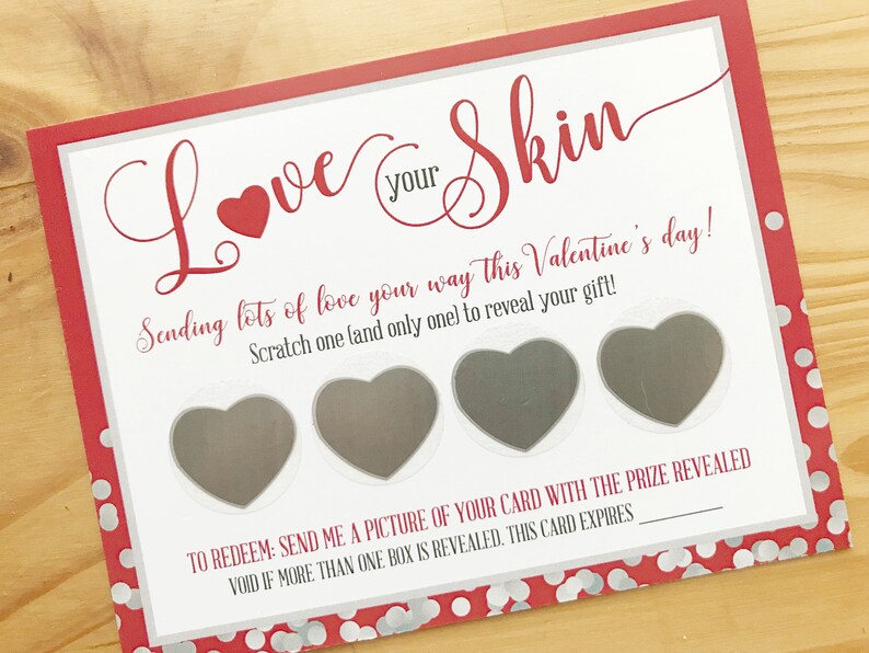 Valentine's Scratch Off Cards Printed Version Thank You Cards Printed Cards with Option to add Envelopes image 3