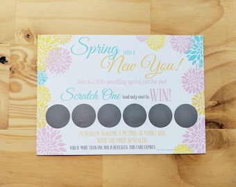 Scratch Off Cards (Printed Version) | Spring Scratch Off Cards | Printed Cards with Option to add Envelopes