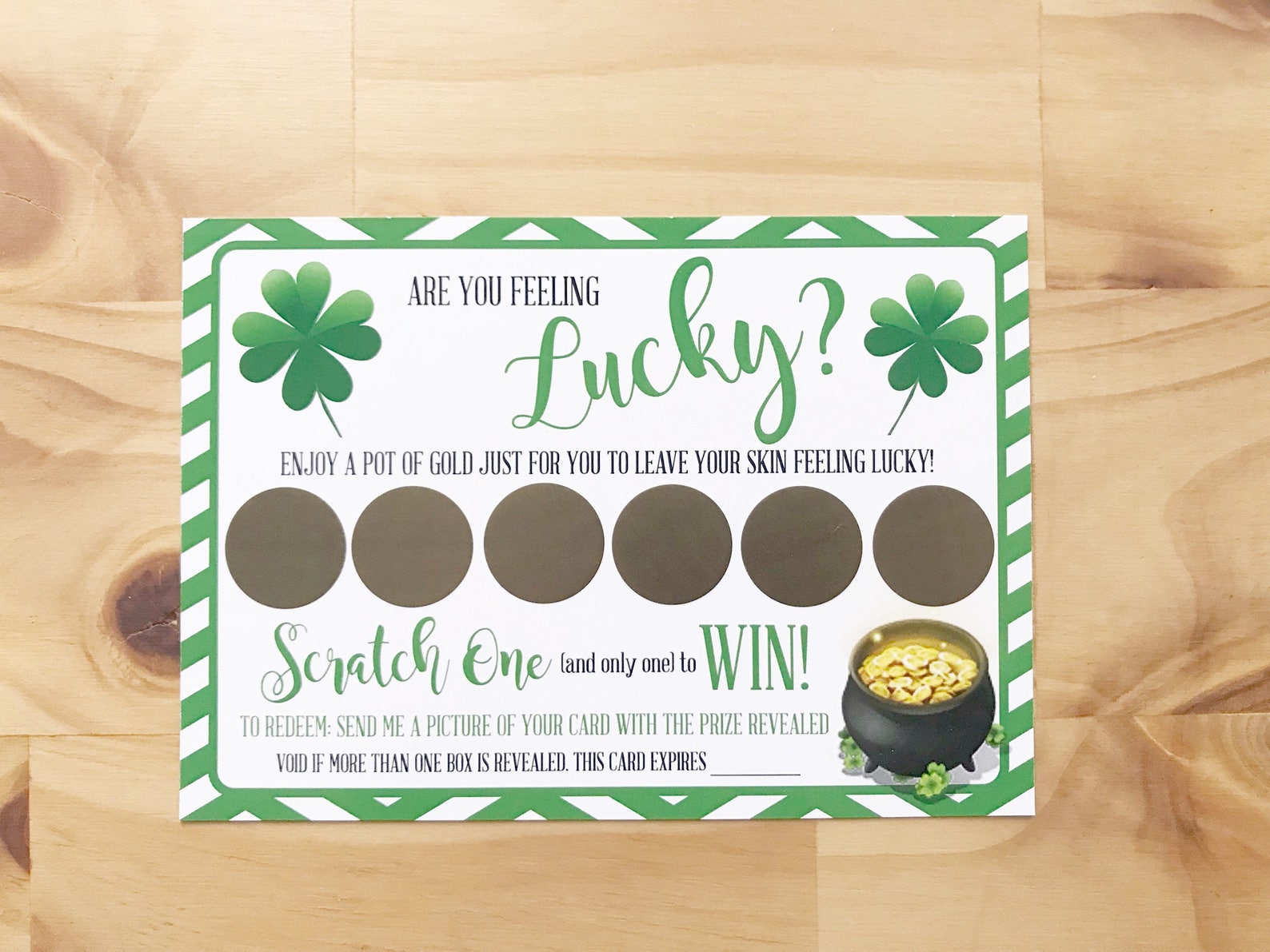 St. Patrick's Day Scratch off Cards Feeling Lucky - Etsy