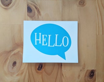 Speech Bubble Hello Cards | Social Stationery, Blank Inside