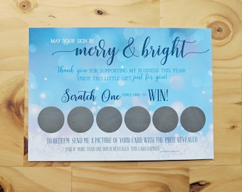 Holiday Scratch Off Cards (Printed Version) | Thank You Cards | Printed Cards with Option to add Envelopes | Christmas Scratch Off Card