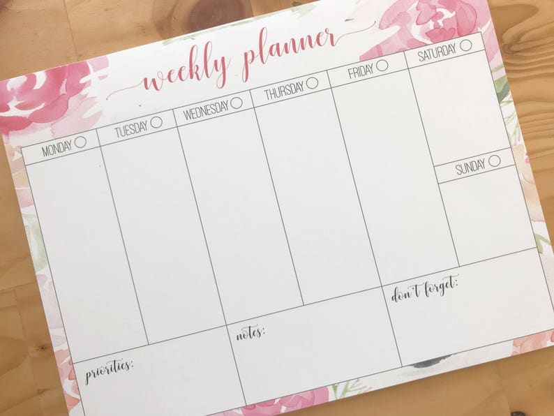 Floral Weekly Planner Printable | Instant Download Floral Watercolor ...