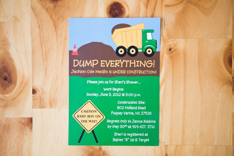 Baby Under Construction Invitation Construction Baby Shower Etsy