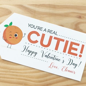 You're a Real Cutie Valentine | Kids Valentine Cards | instant Download | Cute Valentine's Day Tags