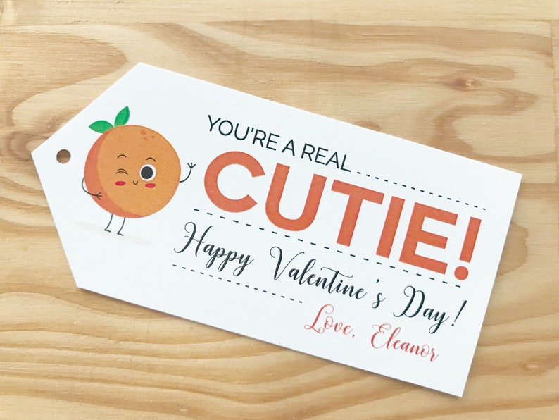 You're a Real Cutie Valentine Kids Valentine Cards instant Download Cute Valentine's Day Tags image 1