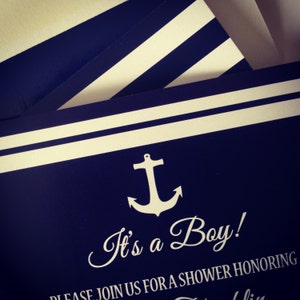 Anchor Baby Shower Invitation | Nautical Baby Shower Invitation | It&#39;s A Boy Anchor Invite | Custom Shower Invitation | Digital File