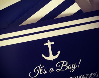 Anchor Baby Shower Invitation | Nautical Baby Shower Invitation | It's A Boy Anchor Invite | Custom Shower Invitation | Digital File