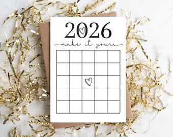 Tarjeta de bingo de objetivos para 2025 / Tablero de visión de Año Nuevo (Descarga digital)