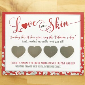 Valentine's Scratch Off Cards Printed Version Thank You Cards Printed Cards with Option to add Envelopes image 1