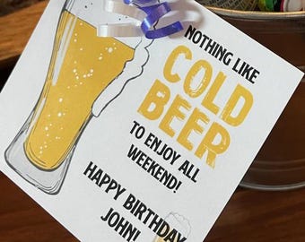 Beer Birthday Gift Tag | Funny Gift for Him (Digital Download)