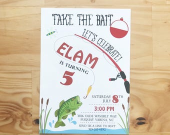 Fishing Birthday Invitation | Take the Bait, Boy Birthday (Digital)