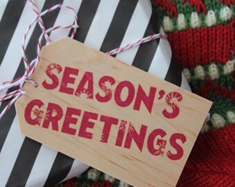 Wood Veneer Gift Tags / Christmas Tags / Holiday Tags / Christmas Gift Tags / Season's Greeting Tag