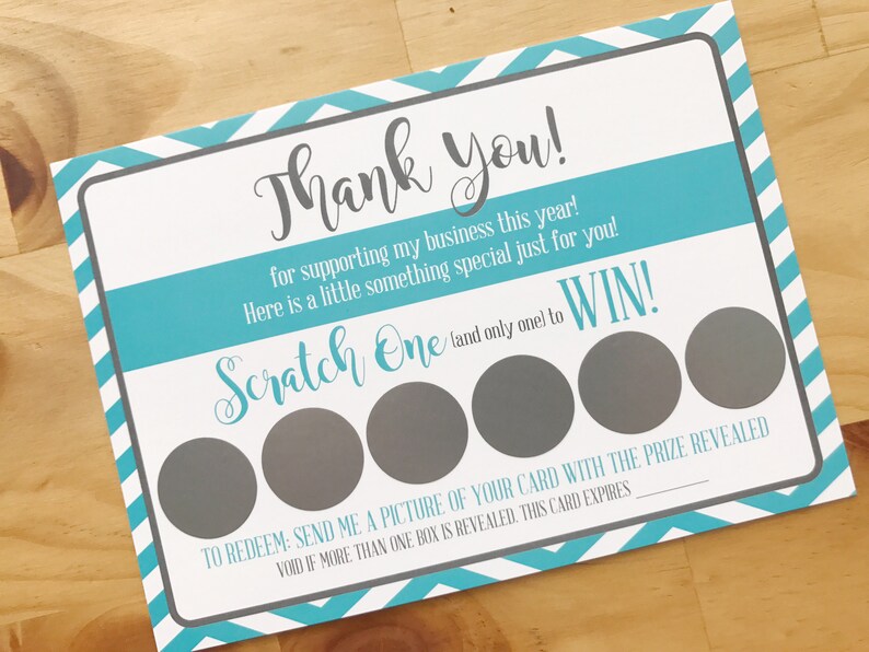 Scratch Off Cards Printed Version Thank You Cards Printed Cards with Option to add Envelopes image 3