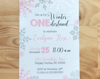 Winter Onderland Birthday Invitation | Winter birthday Party | Snowflake Birthday Invitation | Digital Download