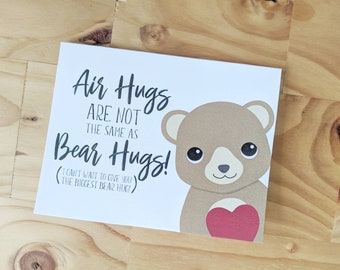 Bear Hugs cards / Bear Card / Social Distancing Card / Stationery Cards / Quarantine Cards | Miss you cards