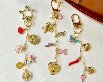 Custom Charm Keychains, Personalized Pendant Keychains, Gold Bag Charms, Car Keychains, Wallet Accessories, Purse Chain Charms, Gift For Her