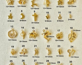 Christmas Gold Charm, Delicate Jewelry Making Supplies Pendant For DIY Bracelet Necklace Earrings Findings, Charm Jewelry Gift
