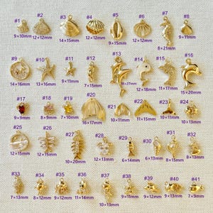 Ocean-themed Charms, Delicate Gold Jewelry Making Supplies Pendant For DIY Bracelet Necklace Earrings Findings, Journal Charm Jewelry