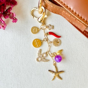 Benutzerdefinierte Taschenanhänger, machen Sie Ihren eigenen Charme Schlüsselanhänger, Gold Taschenanhänger, Auto Schlüsselanhänger, Brieftasche Zubehör, Geldbörse Kettenanhänger, Geburtstagsgeschenk für sie